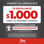 Cupón DIA $1.000 de descuento en tu primera compra online