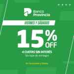 Promo Open Sports y Banco Proviancia: Hasta 15% de descuento + 4 cuotas sin interés