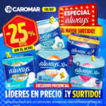 Especial Always en Caromar con un 25% de descuento