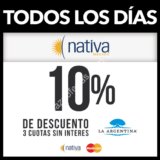 Promoción La Argentina: 10% de descuento y cuotas sin interés todos los días con tarjetas Nativa del Banco Nación