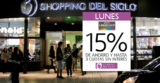 Promo Lunes 26 de septiembre en Shopping del Siglo: 15% de descuento y cuotas sin interés con Banco Credicoop.