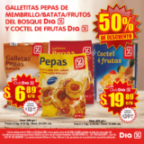 Oferta Tiendas Dia%: 50% de descuento en galletitas y coctel de frutas. Del 14 al 20 de mayo
