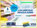 Promoción Miércoles de Super con tarjeta Shopping: 10% de descuento y 3 cuotas sin interés en Walmart y Changomás