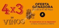 Oferta Toledo Supermercados: 4×3 en vinos hasta el 10 de mayo