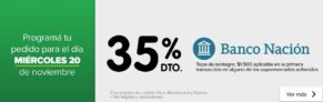 Promo Banco Nación Miércoles 20 de noviembre: 35% de descuento en supermercados adheridos