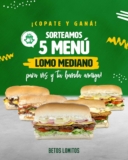 Betos Lomitos Día del Amigo: Ganate 5 lomos medianos con papas y gaseosa para compartir