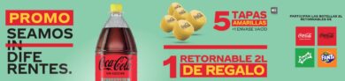 Promo Coca-Cola tapas amarillas 2022: Canjeá 5 tapas + envase vacío por retornable de 2L