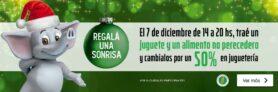 Promo Jumbo Regalá una sonrisa: Llevá un juguete y un alimento no perecedero y cambialos por 50% en juguetería