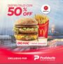 Promo PedidosYa McDonalds: 50% de descuento en Big Mac + papas grandes