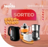 Sorteo Naldo: Ganá kit de desayuno Smartlife con Cafetera, Exprimidor, Pava eléctrica y Tostadora