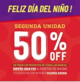 Promo Día del Niño Open Sports: 50% off en segunda unidad